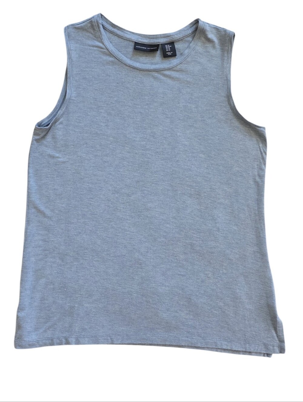 Adrienne Vittadini Medium Blue Crewneck Lounge Workout Tank Top